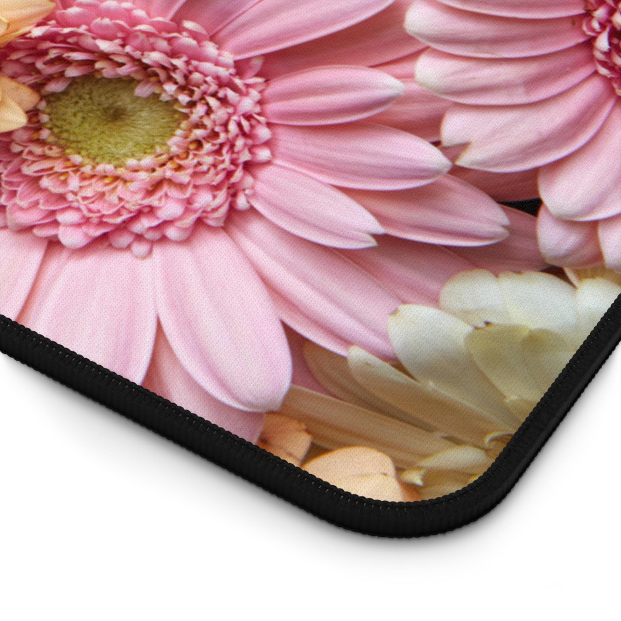 Pastel Gerbera Bouquet Desk Mat | Floral Flower Mouse Pad Mat