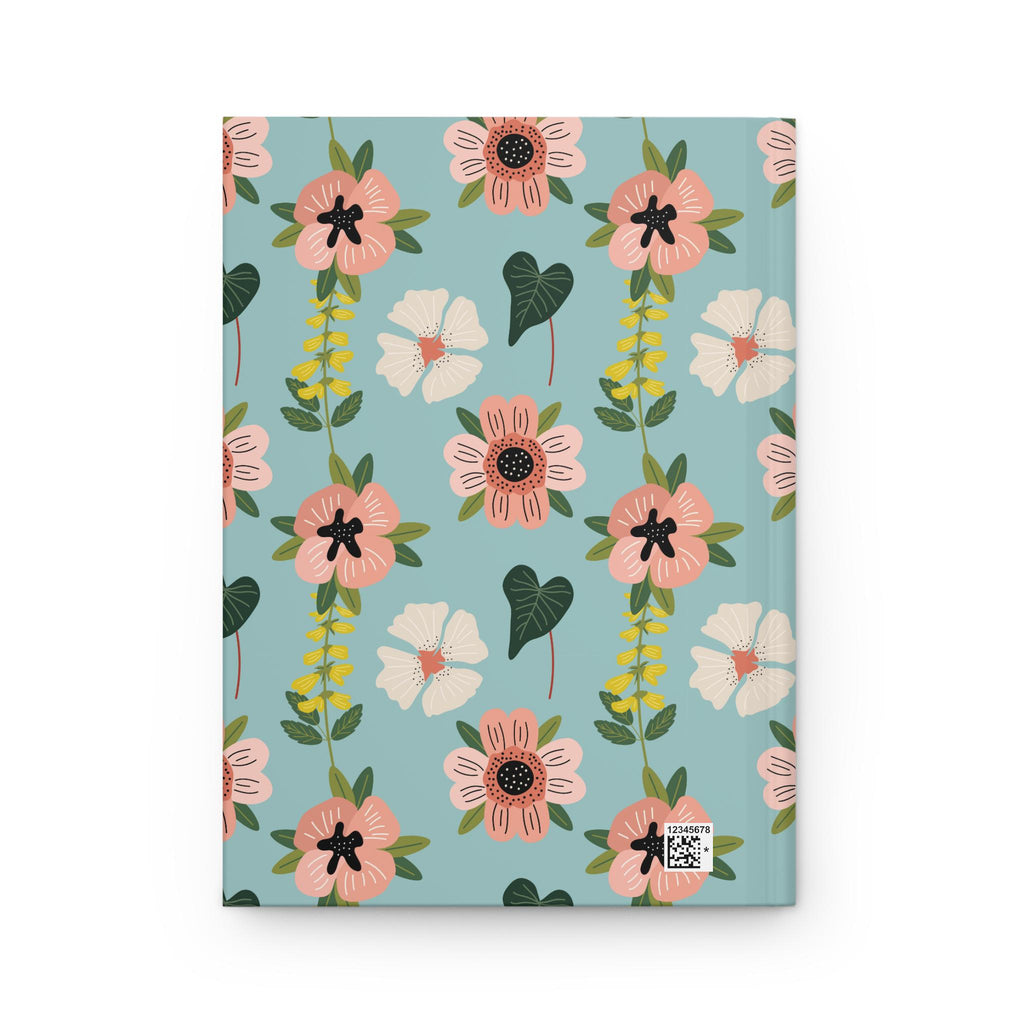Pink Floral Pattern Hardcover Journal | Matte Botanical Notebook