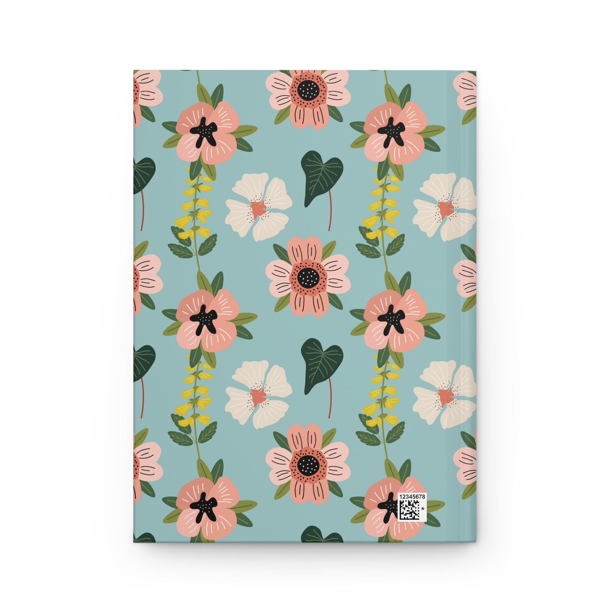 Pink Floral Pattern Hardcover Journal | Matte Botanical Notebook