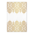 Gold Damask Pattern Area Rug | Ornate Medallion Accent Rug