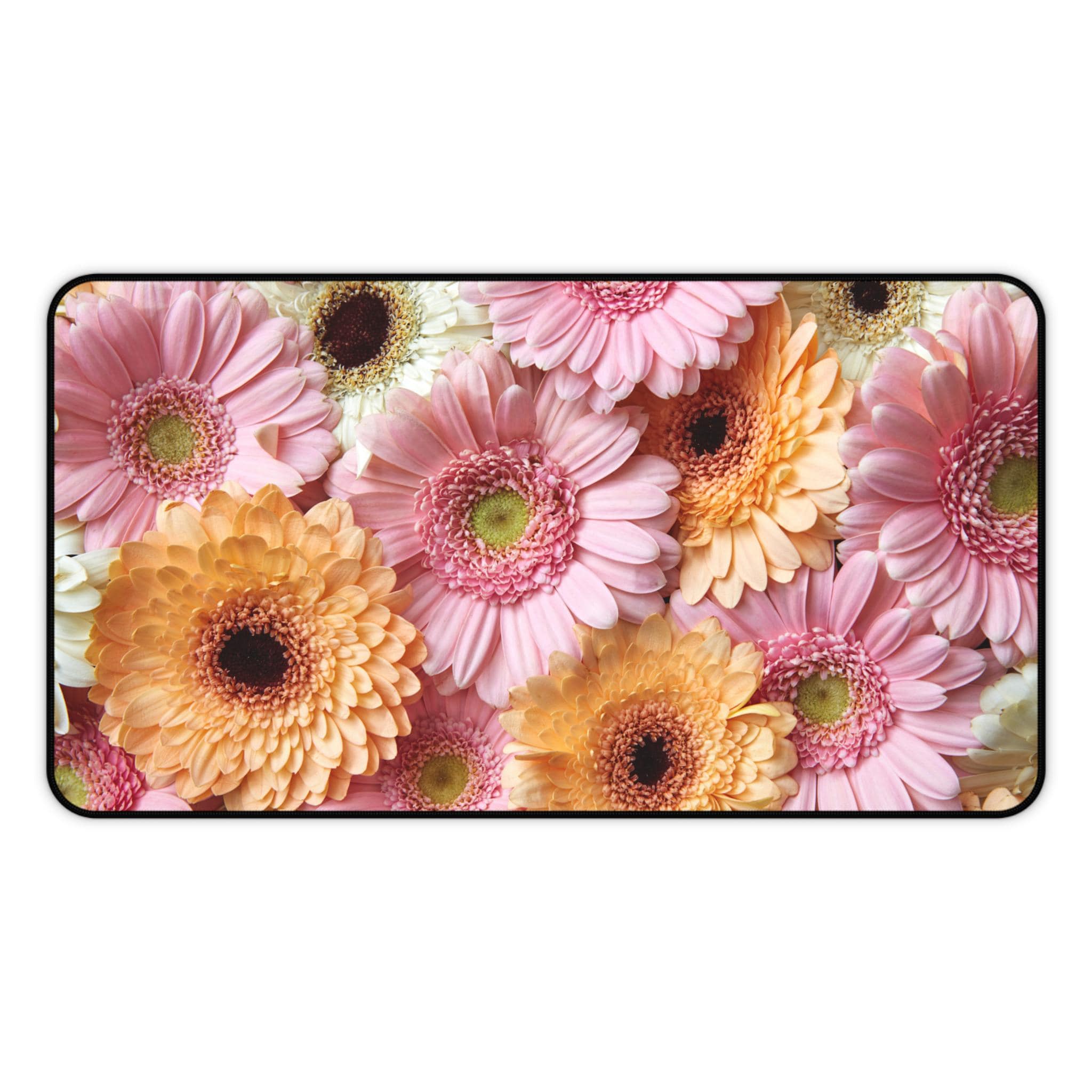 Pastel Gerbera Bouquet Desk Mat | Floral Flower Mouse Pad Mat