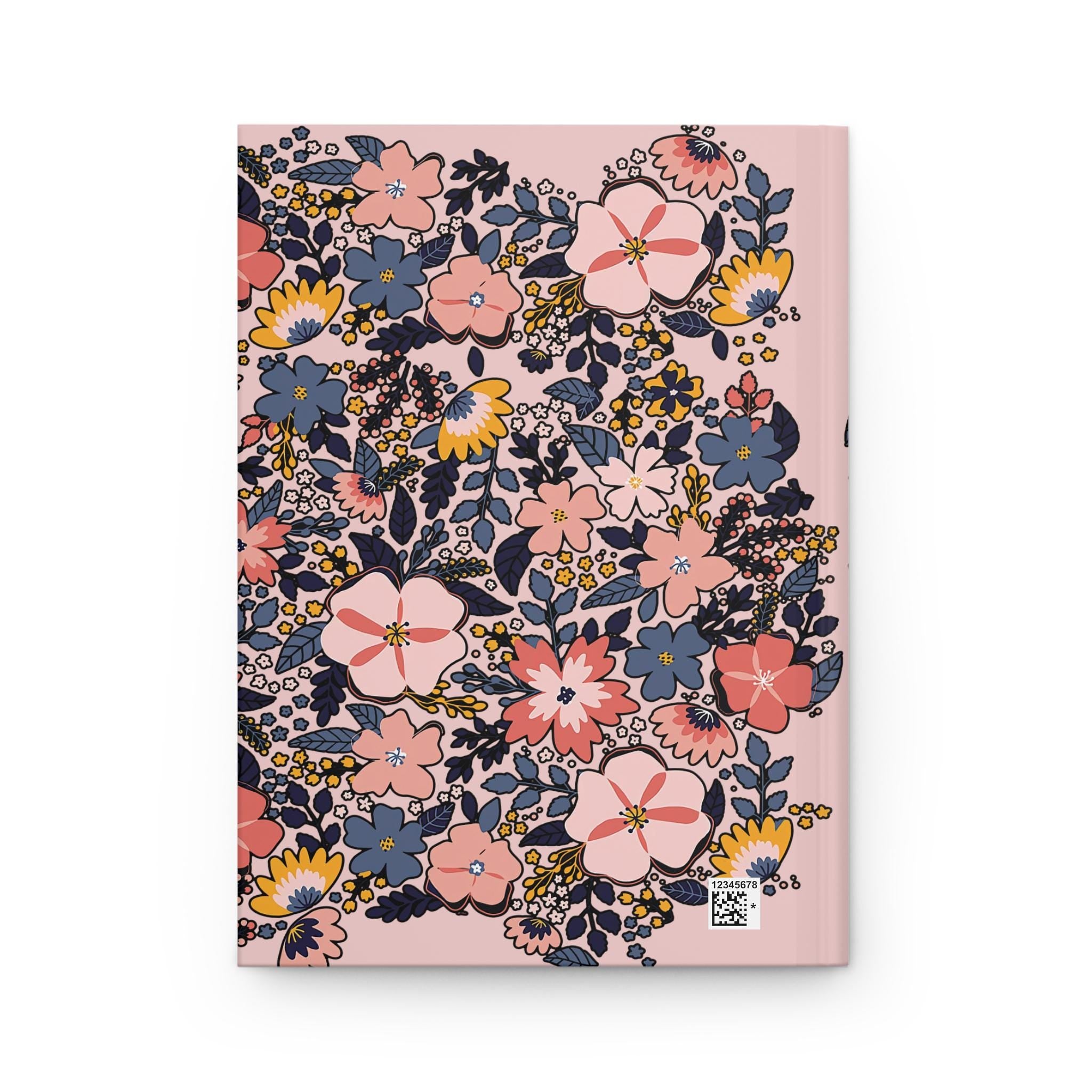 Vintage Floral Pattern Hardcover Journal | Pink Botanical Notebook