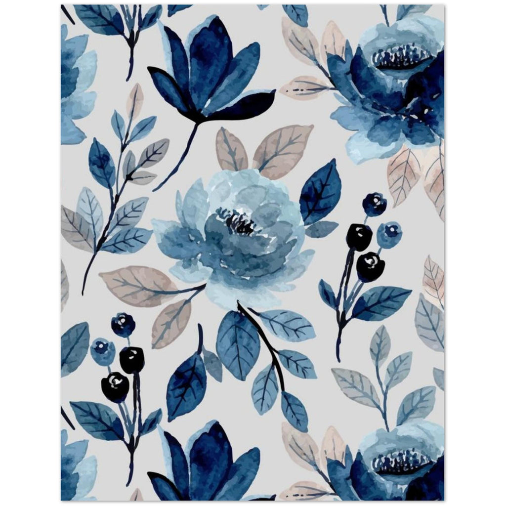 Pack of 10 Blue water color floral Greeting Cards for any occasion(US & CA)