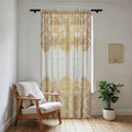 Gold Moroccan Medallion Sheer Curtain | Window Panel