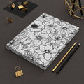 Black Line Floral Pattern Hardcover Journal | Botanical Sketch Notebook