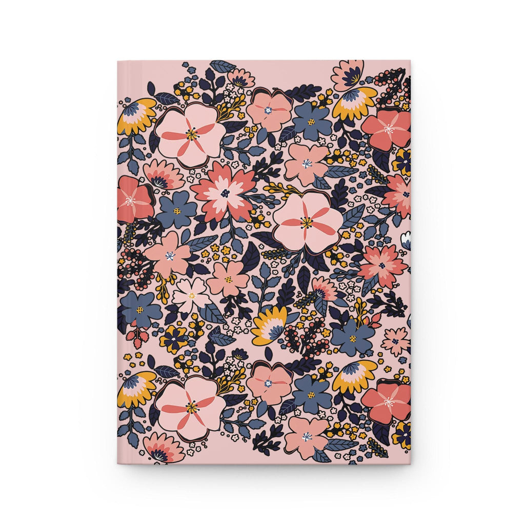 Vintage Floral Pattern Hardcover Journal | Pink Botanical Notebook