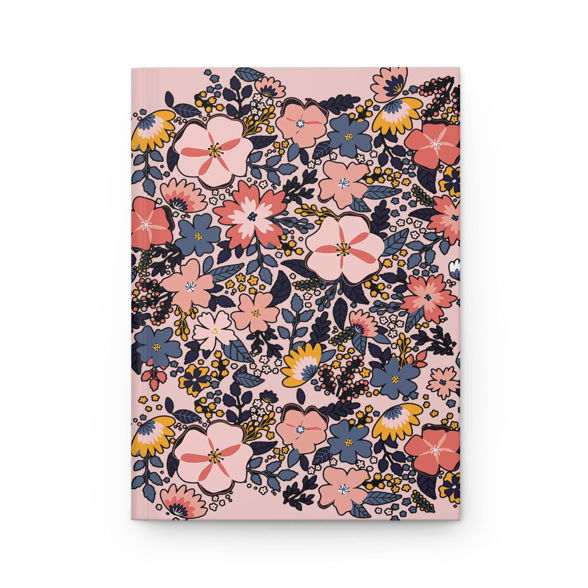 Vintage Floral Pattern Hardcover Journal | Pink Botanical Notebook