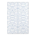 Light Blue Damask Pattern Area Rug | Vintage Floral Scroll Rug