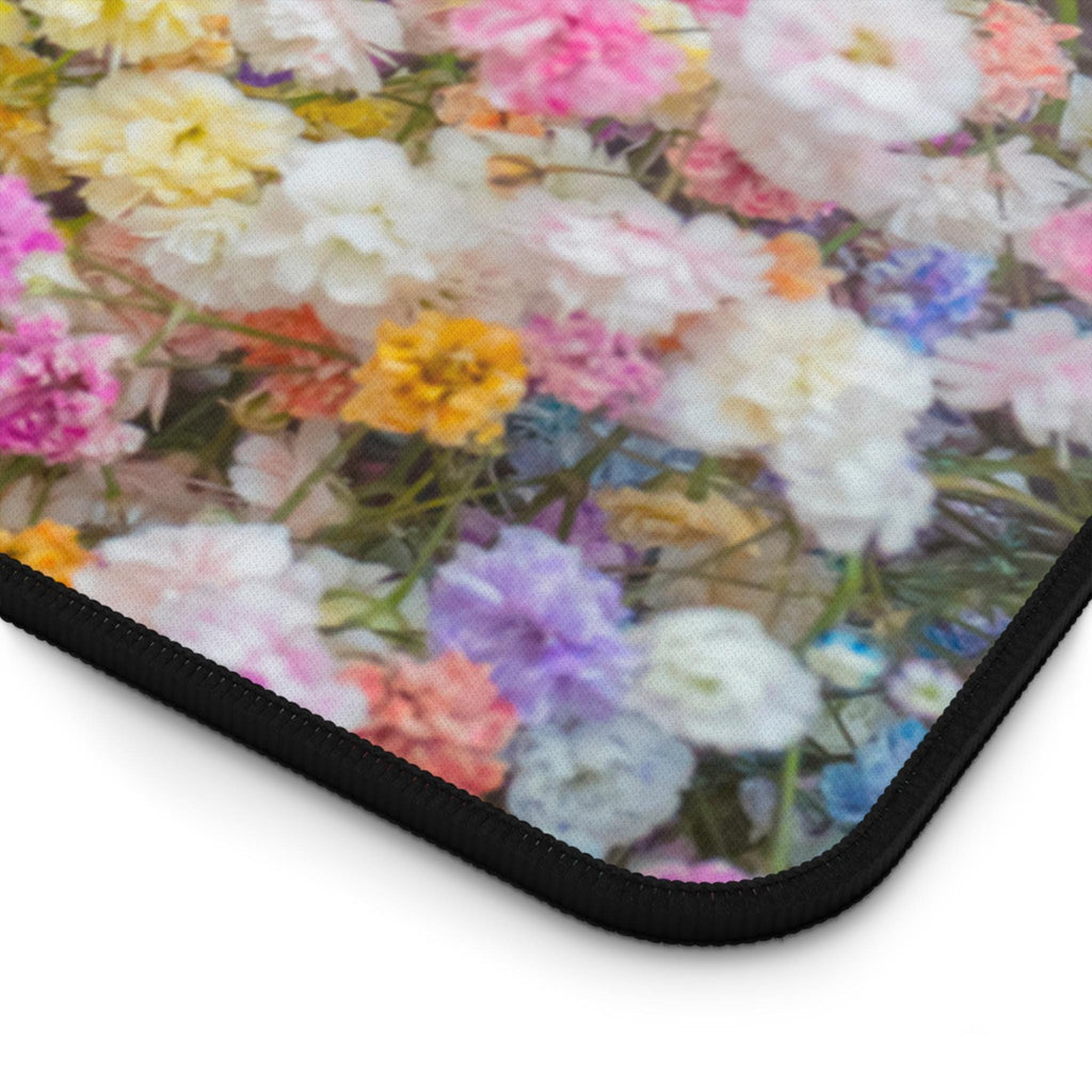 Pastel Baby's Breath Floral Desk Mat | Colorful Flower Mouse Pad