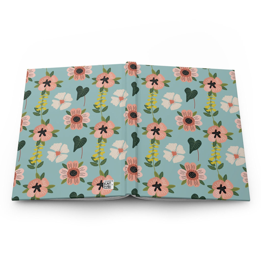 Pink Floral Pattern Hardcover Journal | Matte Botanical Notebook