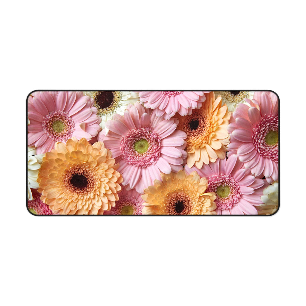 Pastel Gerbera Bouquet Desk Mat | Floral Flower Mouse Pad Mat