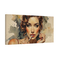 Vintage Pin-Up Model Smoking Cigarette Canvas