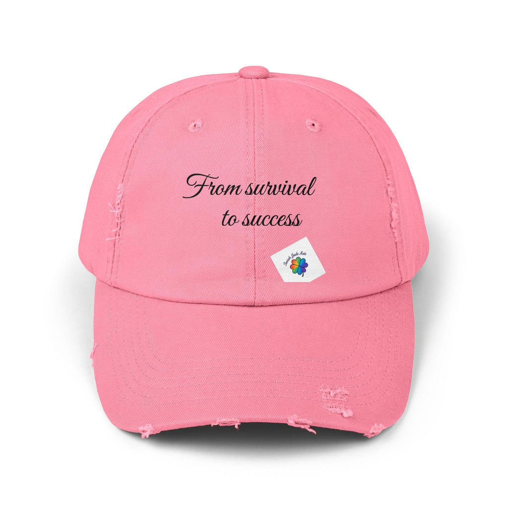 From survival to success Cap | distressed script embroidered hat