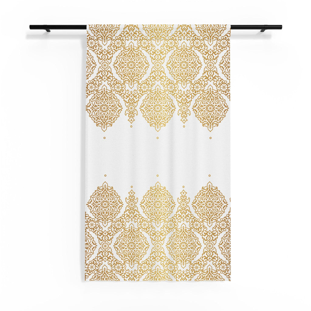 Gold Moroccan Medallion Sheer Curtain | Window Panel