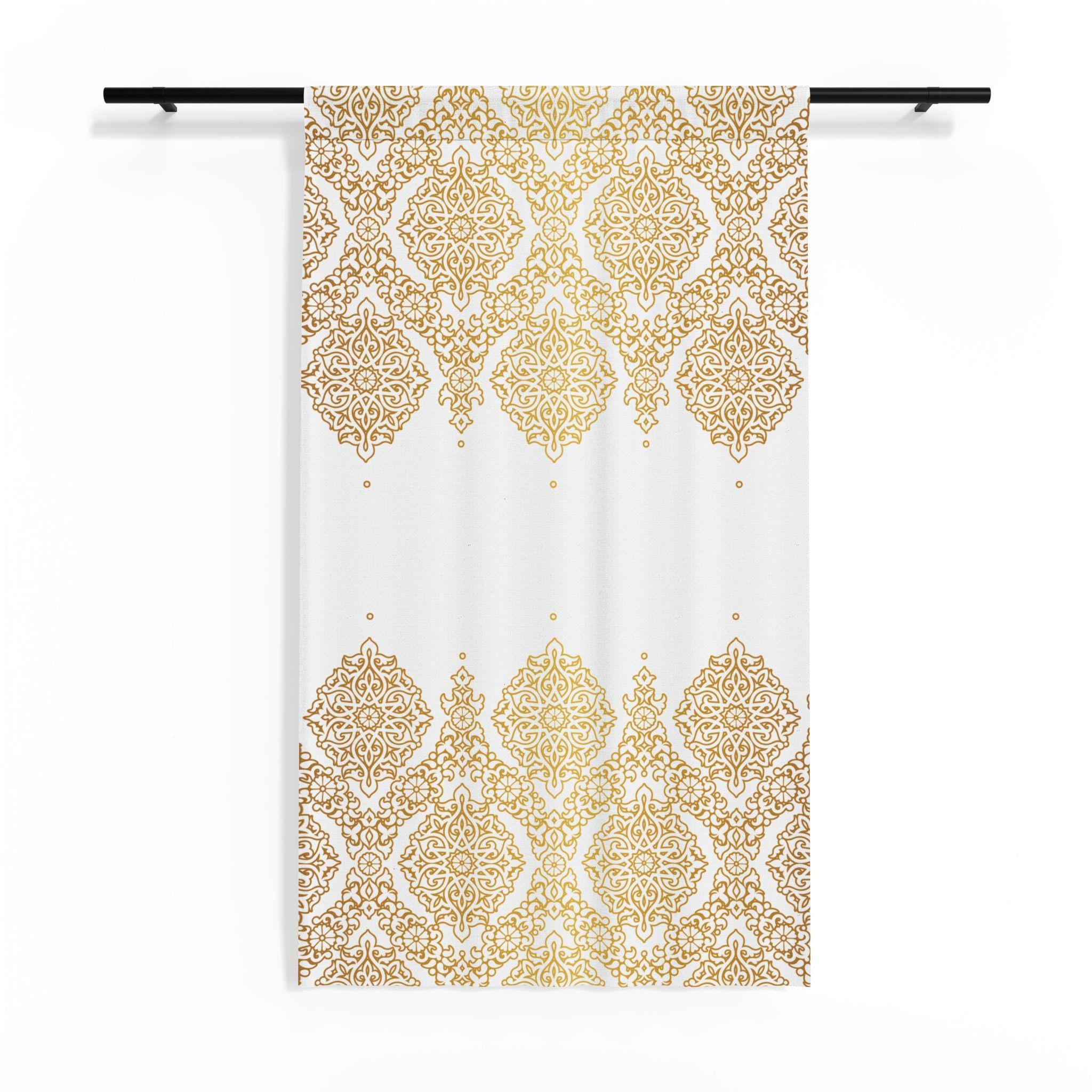 Gold Moroccan Medallion Sheer Curtain | Window Panel