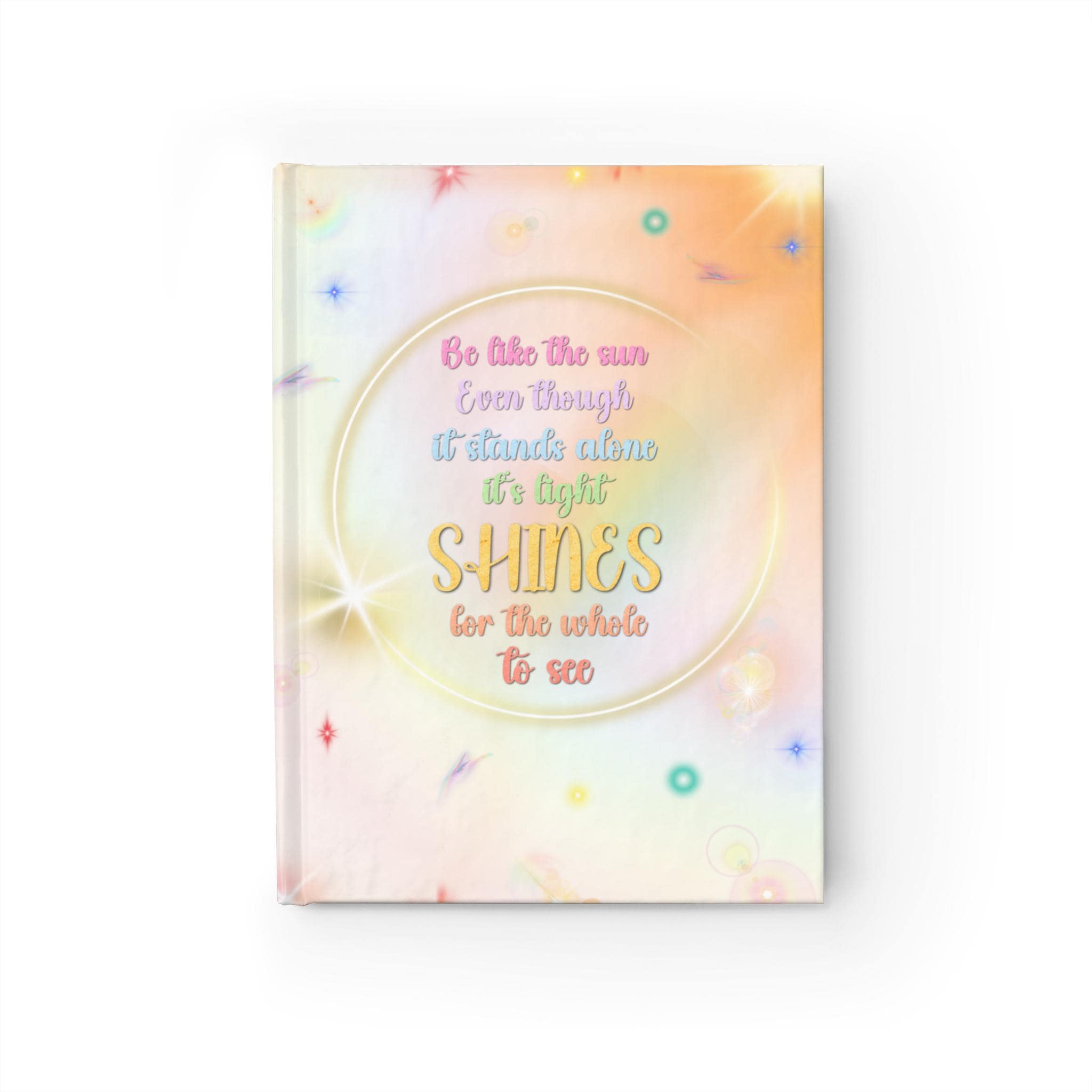 Sunshine Quote Journal | Ruled Lined Notebook, Pastel Holographic Cover
