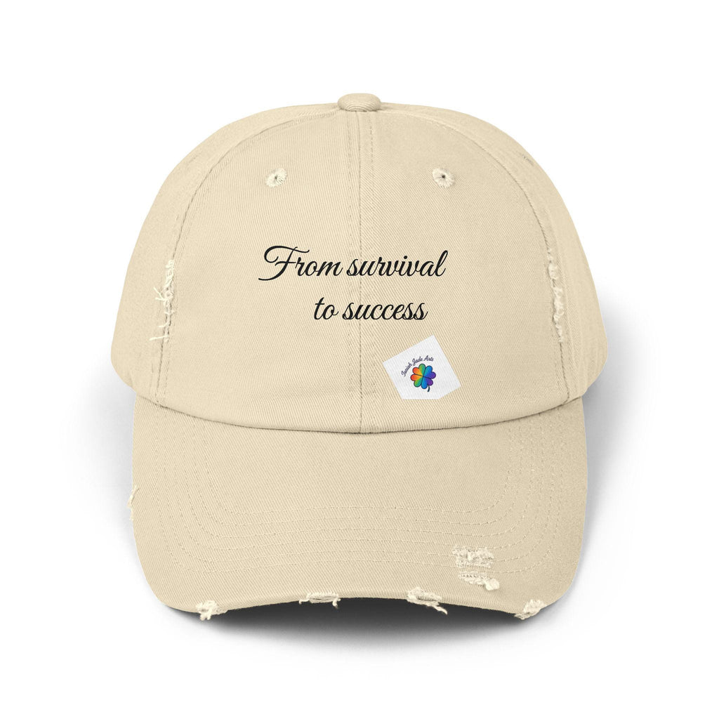 From survival to success Cap | distressed script embroidered hat