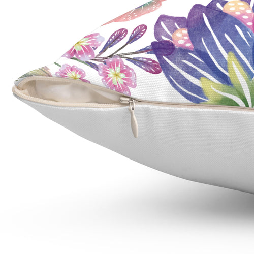 A mother's love never stops blooming Pillow | Square Throw Pillow, Floral Quote Design