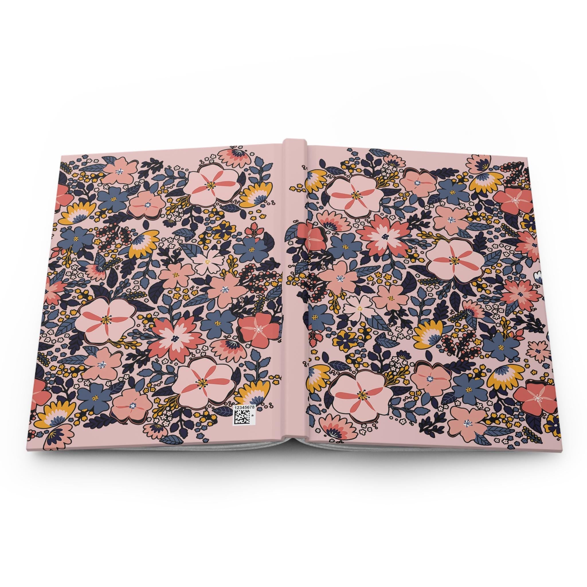 Vintage Floral Pattern Hardcover Journal | Pink Botanical Notebook
