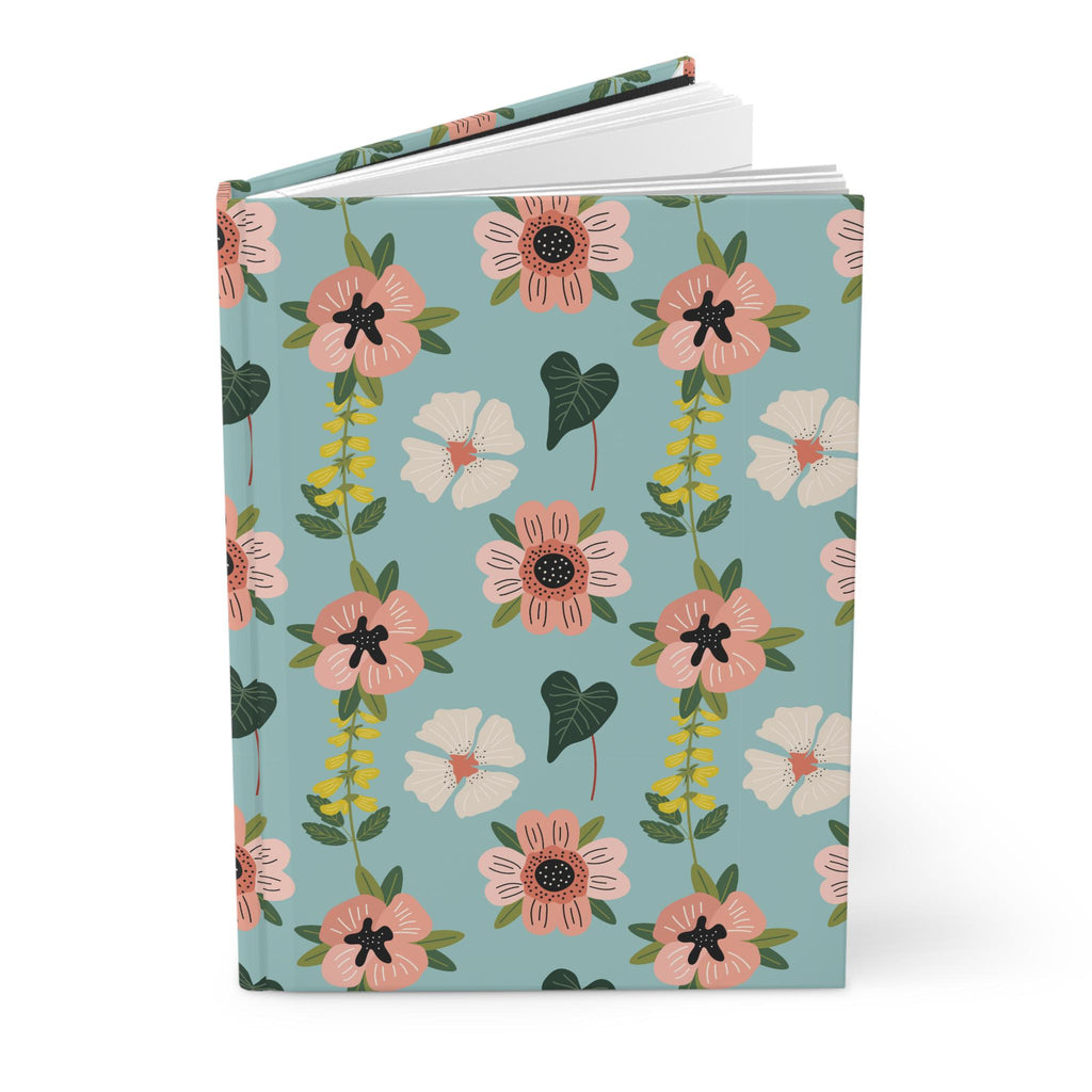 Pink Floral Pattern Hardcover Journal | Matte Botanical Notebook