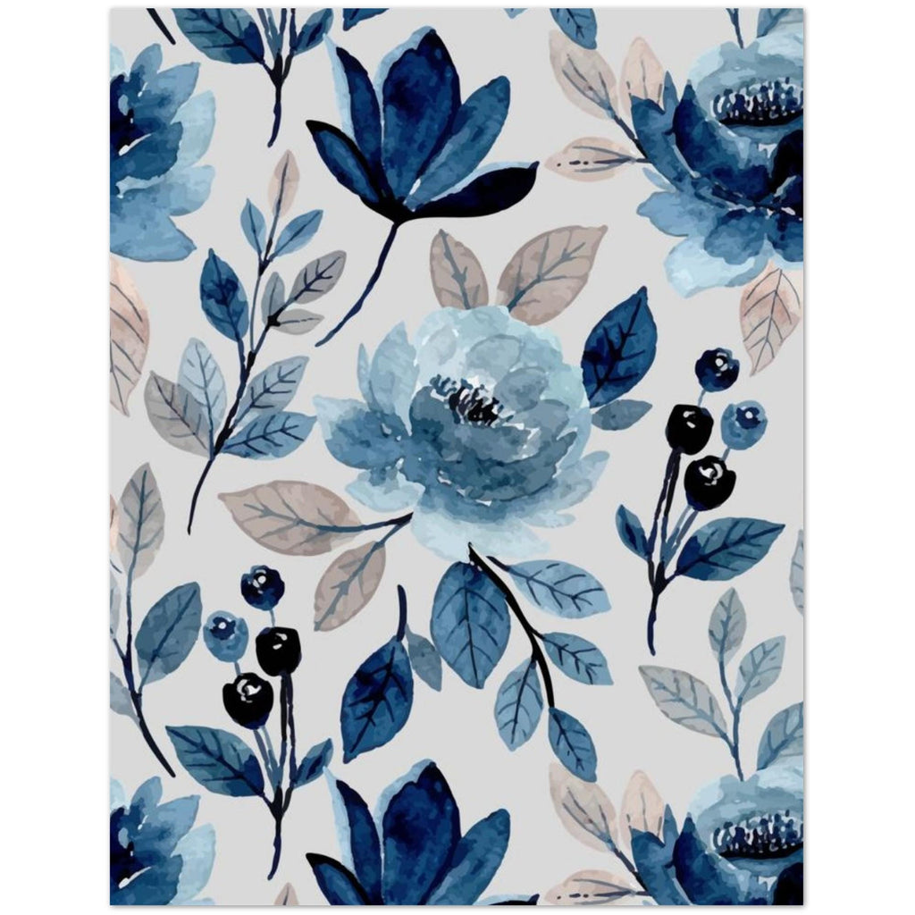 Pack of 10 Blue water color floral Greeting Cards for any occasion(US & CA)