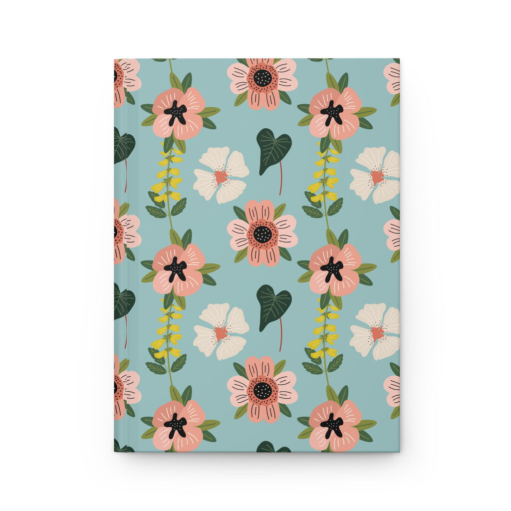 Pink Floral Pattern Hardcover Journal | Matte Botanical Notebook