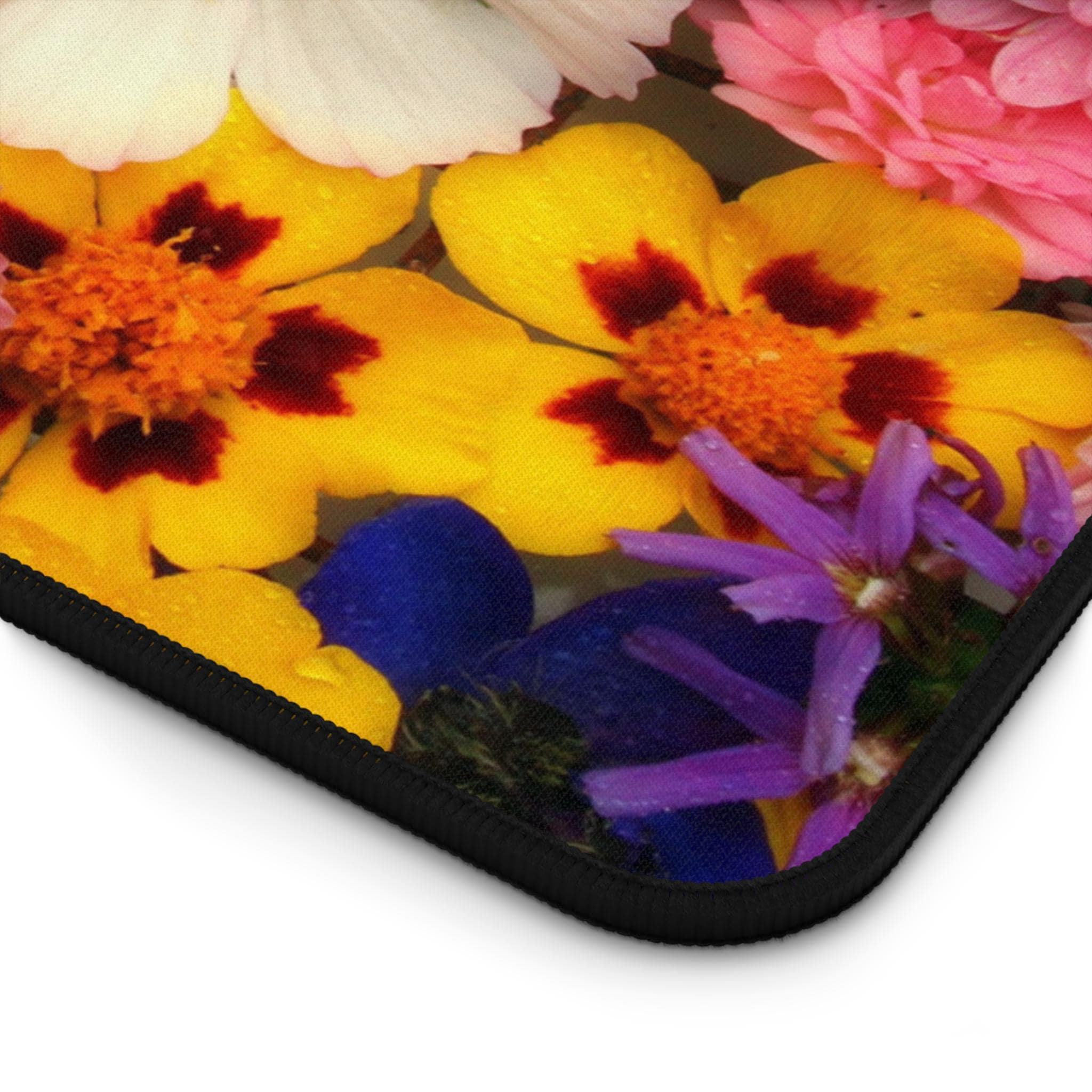 Bright Wildflower Bouquet Desk Mat | Floral Mouse Pad, Garden Blooms